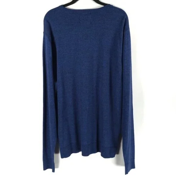 NWT 1901 COTTON CASHMERE Crew Nk Pullover ND426731MN NAVY MEDIEVAL‎ MARL Size XL